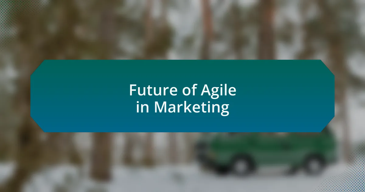 Future of Agile in Marketing